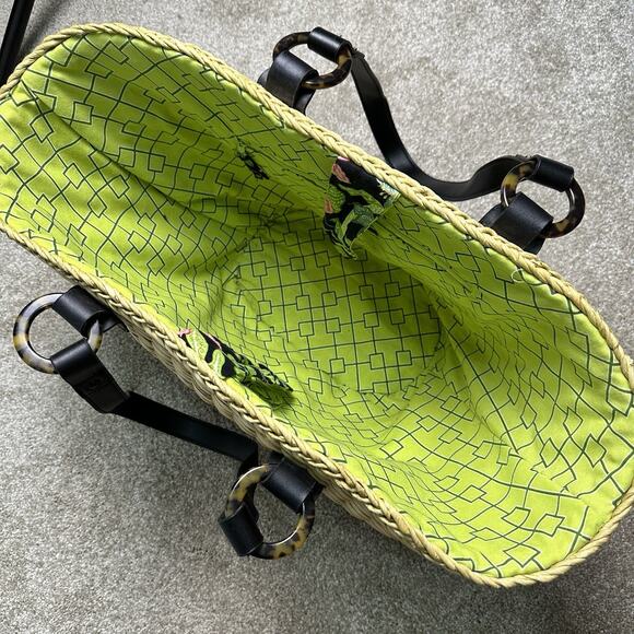 Vera Bradley Botanica Print Beach Tote Natural Woven Straw Sea Shell Bead Cruise - Picture 12 of 14